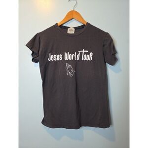 Jesus World Tour graphic Tee S God Christian Prayer Bible religion Dirtee Laundr